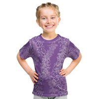 Hawaii Plumeria Lei Kid T Shirt Aloha Festive Vibe - Violet