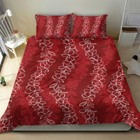 Hawaii Plumeria Lei Bedding Set Aloha Festive Vibe - Crimson
