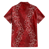 Hawaii Plumeria Lei Family Matching Puletasi and Hawaiian Shirt Aloha Festive Vibe - Crimson LT7 - Polynesian Pride