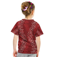 Hawaii Plumeria Lei Kid T Shirt Aloha Festive Vibe - Crimson