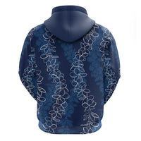 Hawaii Plumeria Lei Hoodie Aloha Festive Vibe - Navy Blue