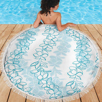 Hawaii Plumeria Lei Beach Blanket Aloha Festive Vibe - Turquoise