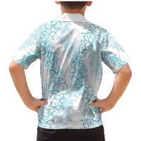 Hawaii Plumeria Lei Family Matching Mermaid Dress and Hawaiian Shirt Aloha Festive Vibe - Turquoise LT7 - Polynesian Pride