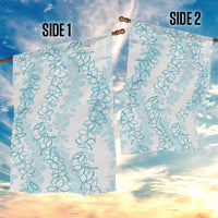 Hawaii Plumeria Lei Garden Flag Aloha Festive Vibe - Turquoise