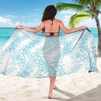 Hawaii Plumeria Lei Sarong Aloha Festive Vibe - Turquoise