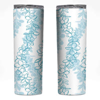 Hawaii Plumeria Lei Skinny Tumbler Aloha Festive Vibe - Turquoise