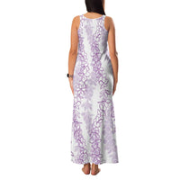 Hawaii Plumeria Lei Family Matching Tank Maxi Dress and Hawaiian Shirt Aloha Festive Vibe - Amethyst