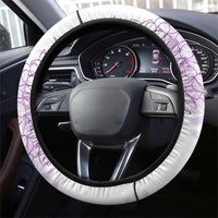 Hawaii Plumeria Lei Steering Wheel Cover Aloha Festive Vibe - Amethyst