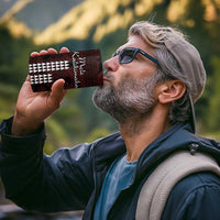 Hawaii Mele Kalikimaka Kakau 4 in 1 Can Cooler Tumbler I'iwi Bird on Ohia Lehua