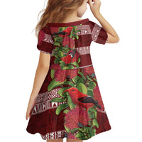 Hawaii Christmas Mele Kalikimaka Family Matching Long Sleeve Bodycon Dress and Hawaiian Shirt I'iwi Bird on Ohia Lehua LT7 - Polynesian Pride