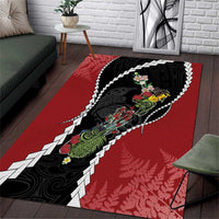 New Zealand Christmas Area Rug Flora Map with Birds - Polynesian Pride