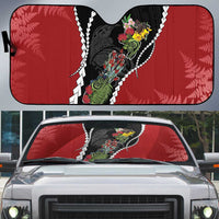New Zealand Christmas Auto Sun Shade Flora Map with Birds - Polynesian Pride