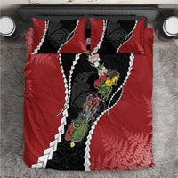 New Zealand Christmas Bedding Set Flora Map with Birds - Polynesian Pride