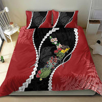 New Zealand Christmas Bedding Set Flora Map with Birds - Polynesian Pride