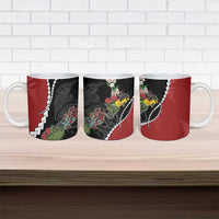 New Zealand Christmas Ceramic Mug Flora Map with Birds - Polynesian Pride