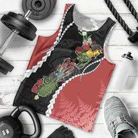 New Zealand Christmas Men Tank Top Flora Map with Birds - Polynesian Pride
