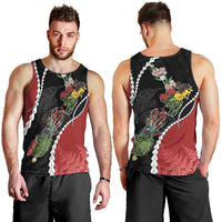 New Zealand Christmas Men Tank Top Flora Map with Birds - Polynesian Pride