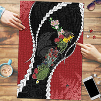 New Zealand Christmas Puzzle Flora Map with Birds - Polynesian Pride