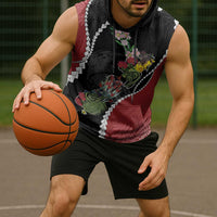 New Zealand Christmas Sleeveless Hoodie Flora Map with Birds - Polynesian Pride