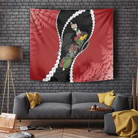 New Zealand Christmas Tapestry Flora Map with Birds - Polynesian Pride