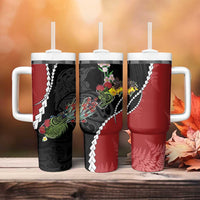 New Zealand Christmas Tumbler With Handle Flora Map with Birds - Polynesian Pride