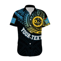 Personalised Vanuatu Hawaiian Shirt Turtle Chest Tattoo Flag Color - Sanma LT7 - Polynesian Pride