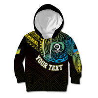 Personalised Vanuatu Kid Hoodie Turtle Chest Tattoo Flag Color - Torba LT7 Hoodie Black - Polynesian Pride