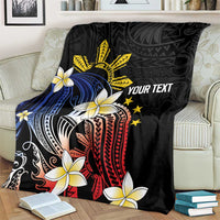 Personalized Philippines Tribal Blanket Tropical Waves - Plumeria