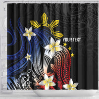 Personalized Philippines Tribal Shower Curtain Tropical Waves - Plumeria