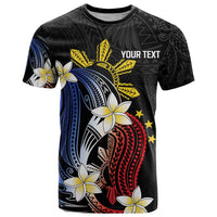Personalized Philippines Tribal T Shirt Tropical Waves - Plumeria