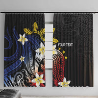 Personalized Philippines Tribal Window Curtain Tropical Waves - Plumeria