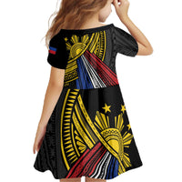 Philippines Sun Family Matching Off The Shoulder Long Sleeve Dress and Hawaiian Shirt Pasifika Tribal Style LT7 - Polynesian Pride