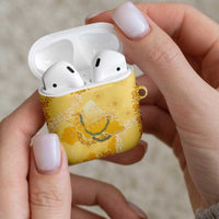 Hawaii Oahu Island Flowers Lei AirPods Case Yellow Ilima Mix Plumeria