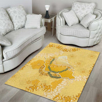Hawaii Oahu Island Flowers Lei Area Rug Yellow Ilima Mix Plumeria