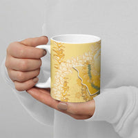 Hawaii Oahu Island Flowers Lei Ceramic Mug Yellow Ilima Mix Plumeria