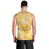 Hawaii Oahu Island Flowers Lei Men Tank Top Yellow Ilima Mix Plumeria