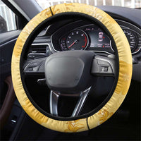 Hawaii Oahu Island Flowers Lei Steering Wheel Cover Yellow Ilima Mix Plumeria