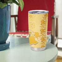 Hawaii Oahu Island Flowers Lei Tumbler Cup Yellow Ilima Mix Plumeria