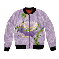 Hawaii Kauai Island Flowers Lei Bomber Jacket Mokihana Lei