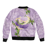 Hawaii Kauai Island Flowers Lei Bomber Jacket Mokihana Lei