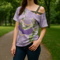 Hawaii Kauai Island Flowers Lei Cross Shoulder Shirt Mokihana Lei