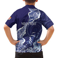 Fiji Queen Victoria School Personalised Family Matching Long Sleeve Bodycon Dress and Hawaiian Shirt Masi Tapa Torn Style LT7 - Polynesian Pride
