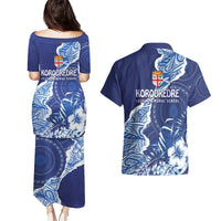Fiji Lelean Memorial School Personalised Couples Matching Puletasi and Hawaiian Shirt Korodredre Davuilevu Masi Mix Style