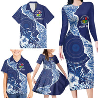 Fiji Lelean Memorial School Personalised Family Matching Long Sleeve Bodycon Dress and Hawaiian Shirt Korodredre Davuilevu Masi Mix Style LT7 - Polynesian Pride