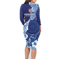 Fiji Lelean Memorial School Personalised Family Matching Long Sleeve Bodycon Dress and Hawaiian Shirt Korodredre Davuilevu Masi Mix Style LT7 - Polynesian Pride