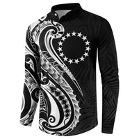 Kia Orana Cook Islands Button Sweatshirt Kerekere Plumeria Tropical Waves - Polynesian Pride