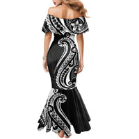 Kia Orana Cook Islands Family Matching Mermaid Dress and Hawaiian Shirt Kerekere Plumeria Tropical Waves - Polynesian Pride