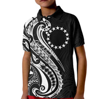 Kia Orana Cook Islands Kid Polo Shirt Kerekere Plumeria Tropical Waves - Polynesian Pride