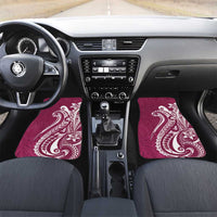 Kia Orana Cook Islands Car Mats Maroon Plumeria Tropical Waves - Polynesian Pride