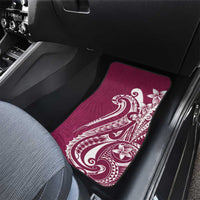 Kia Orana Cook Islands Car Mats Maroon Plumeria Tropical Waves - Polynesian Pride